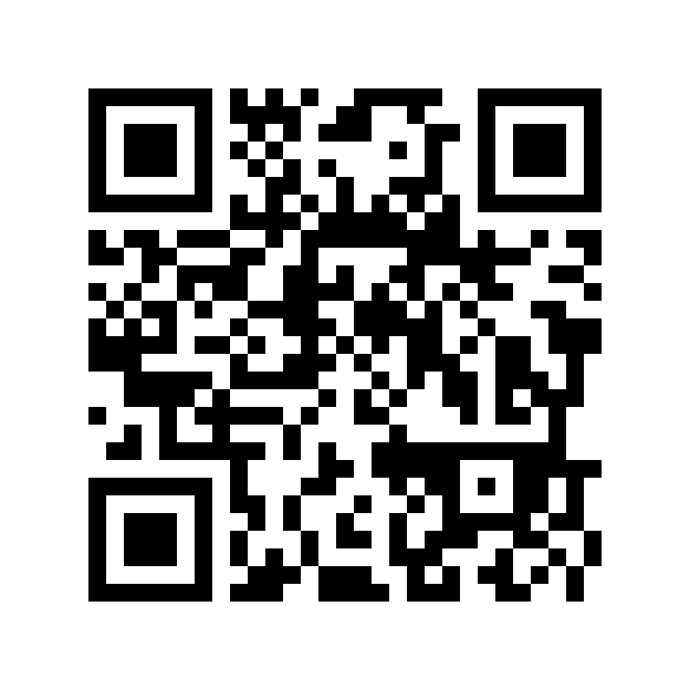 A black-and-white QR code on a white square.