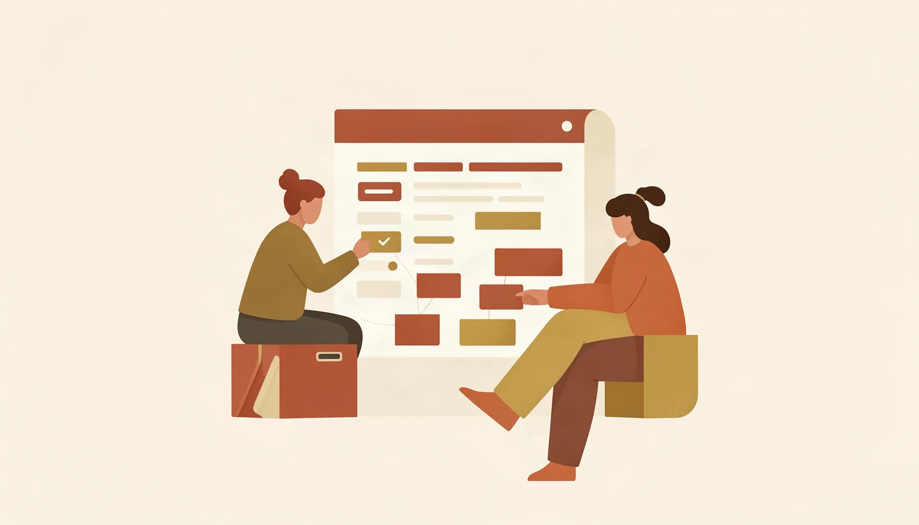 Warm editorial hero illustration